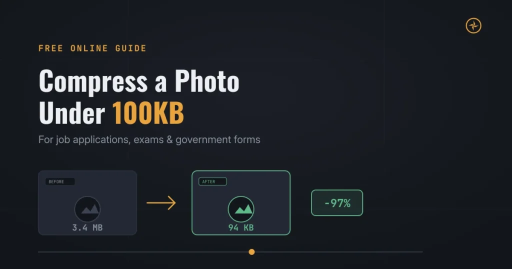 compress a photo under 100KB 